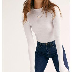 Free People Synthetic Make it a Mock Neck Seamless Bodysuit in White